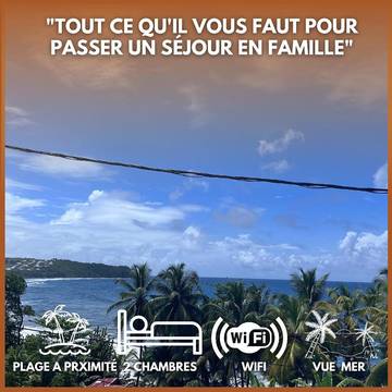 Gîte pour 4 personnes, avec vue et terrasse à Le Lorrain (Martinique)