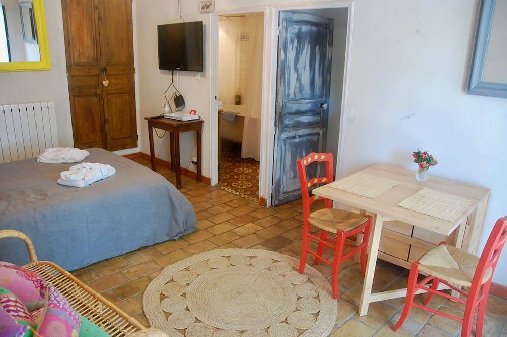Apartamento entero, Estudio con cocinas interiores y exteriores, piscina de sal (5X10), cama elástica in Salon-de-Provence, Region de Aix-en-Provence