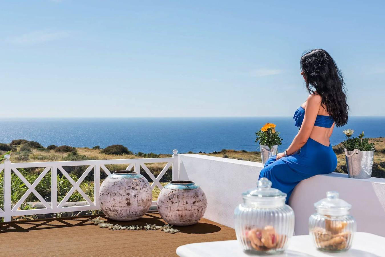 Villa für 6 Personen mit Pool in Ormos Ammoudiou, Santorin