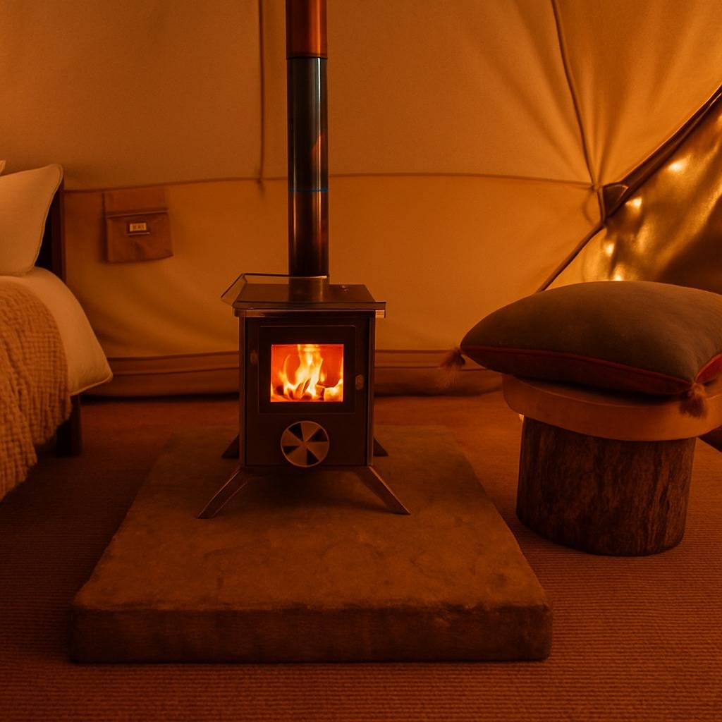 Dog Friendly Cozy Bell Tent With Log Burner in Isle of Anglesey