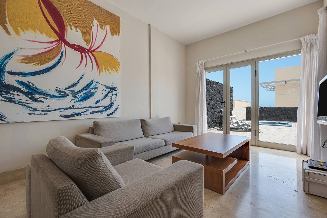 Villa ‘Sun Bay Villas 4’ mit Meerblick, Terrasse und Whirlpool in Las Adelfas, Amarilla Golf