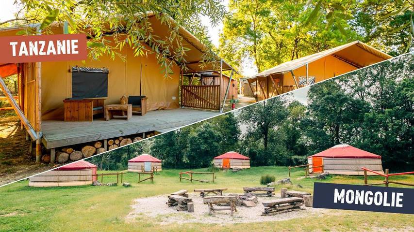 Tente pour 5 personnes, avec Balcon et Terrasse ainsi que Jardin et Vue