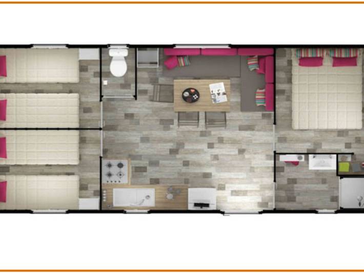 Mobil home pour 6 personnes, avec terrasse, animaux acceptés dans Plage du Grand-Travers - 3