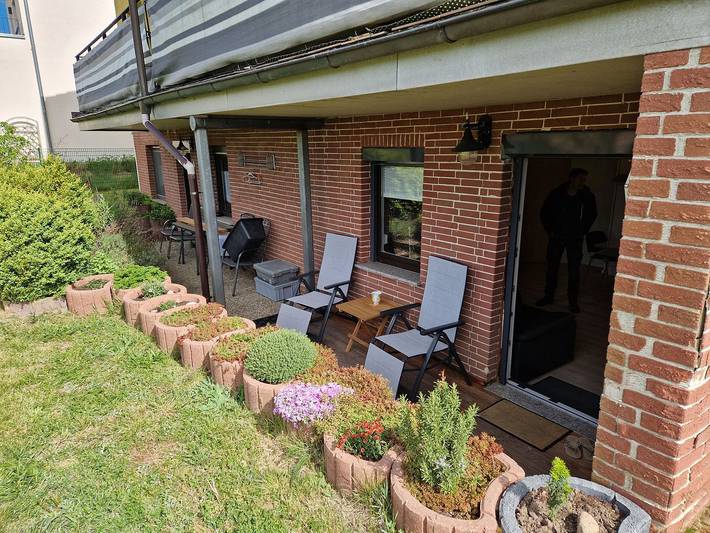 Ferienwohnung für 2 Personen, mit Terrasse und Garten sowie Ausblick