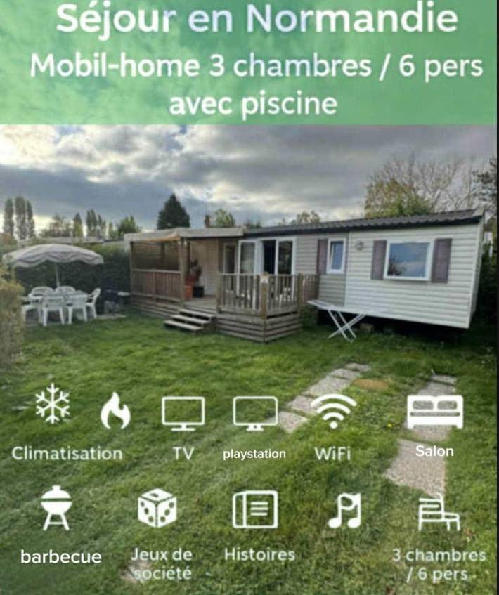 Camping pour 6 personnes, avec piscine ainsi que jardin et vue