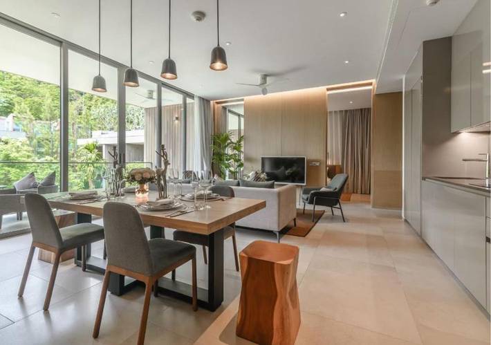 Lägenhet för 4 Personer, med pool samt terass och utsikt och trädgård i Kamala