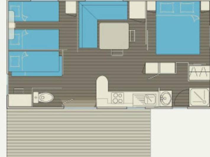 Sunêlia Camping les Nids du Lac - Mobilheim 5 personen - Mh3 Zen 32 m² in Sanchey, Épinal und Umgebung