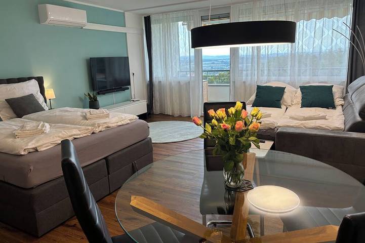 Ganze Wohnung, Modernes Ferienappartement mit Panoramablick & Wohlfühlkomfort in Oberteuringen, Region Bodensee-Oberschwaben