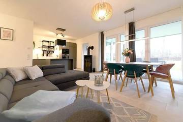 Ferienwohnung für 6 Personen, mit Terrasse und Sauna am Storkower See