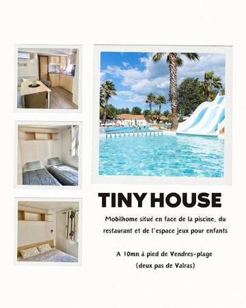 Camping pour 6 personnes, avec jardin ainsi que vue et piscine à Vendres
