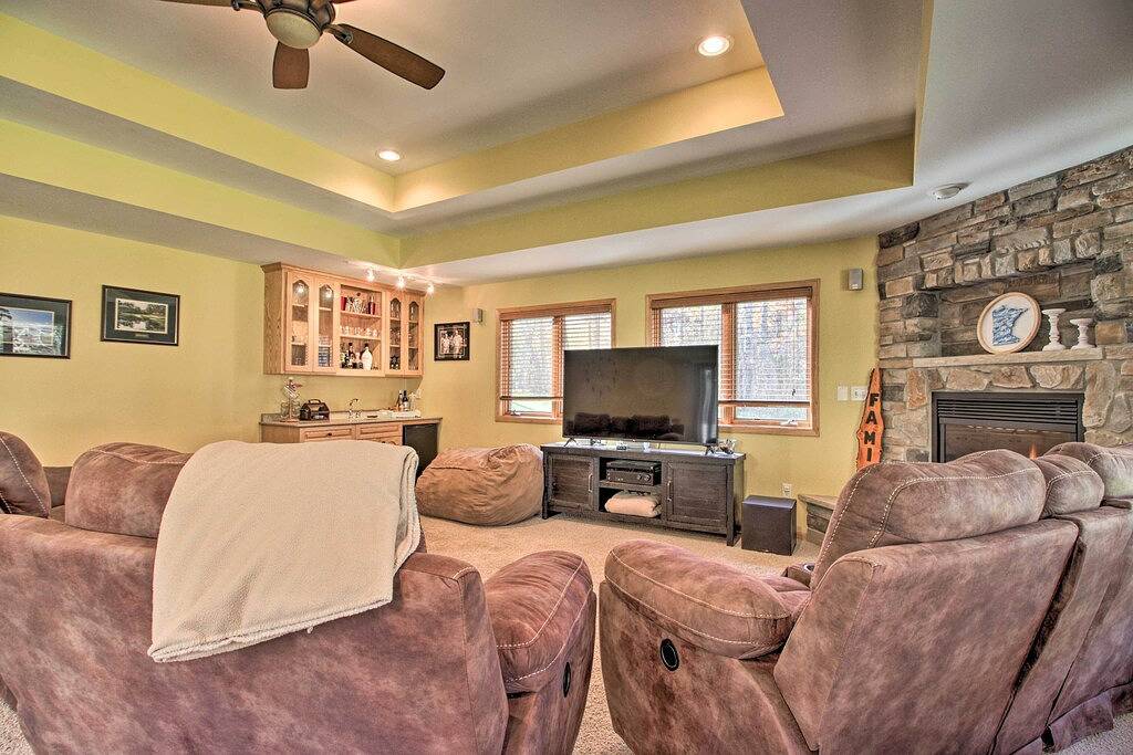 Cabin w/ Fire Pit & Movie Room, 1 Mi to Lake in Breezy Point, Crow Wing County