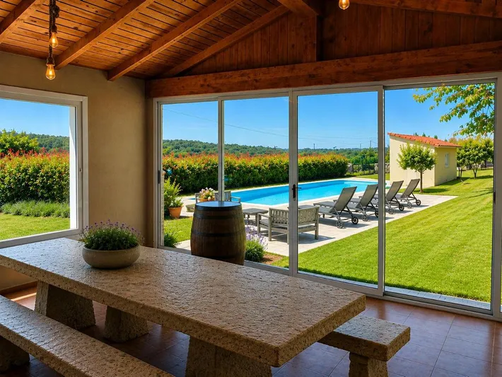 Maison de campagne pour 2 personnes, avec piscine ainsi que jardin et vue - 1
