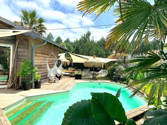 Apartamento para 6 personas, con piscina además de jacuzzi y jardín en Messanges