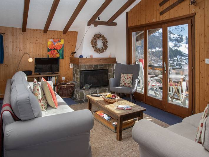 Chalet für 7 Personen, mit Balkon und Terrasse sowie Ausblick in Verbier