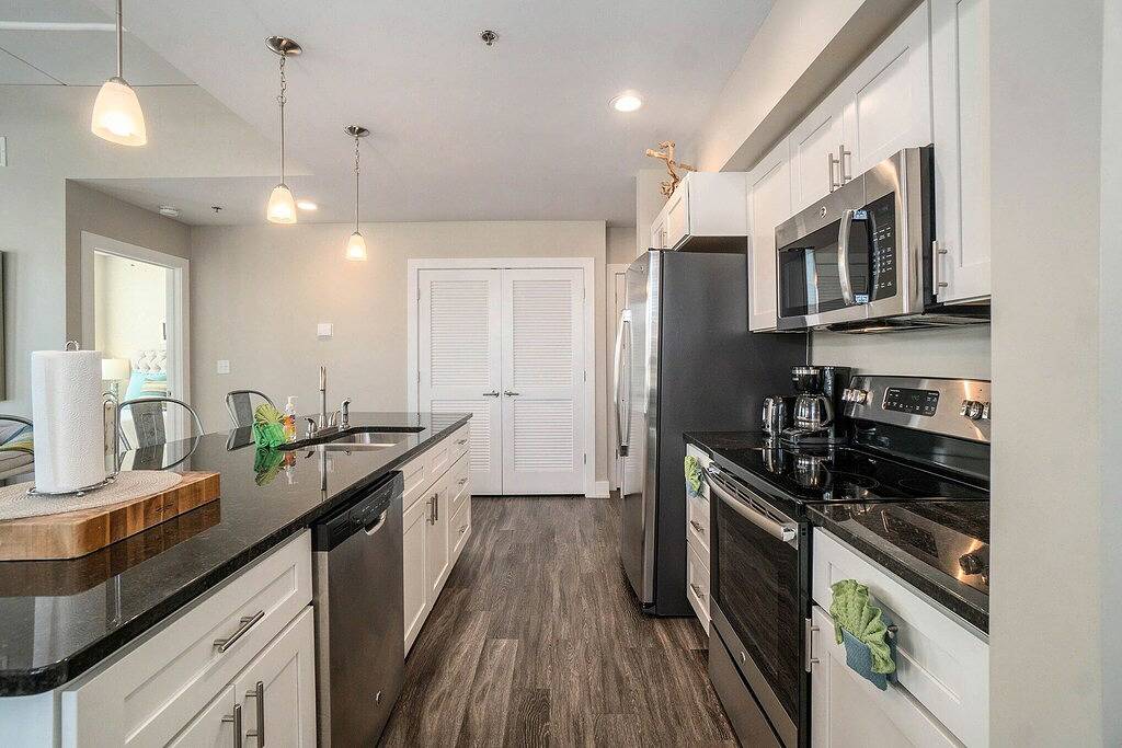 Ganze Wohnung, New Downtown Riverfront Edgewater Condo in Manistee, Manistee County