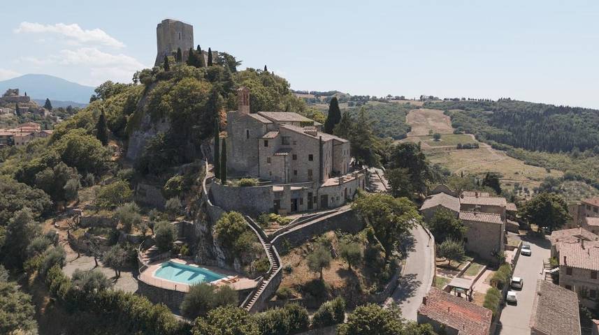 Hôtel pour 2 personnes, avec Terrasse ainsi que Jardin et Piscine dans Bagno Vignoni