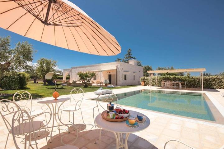Villa pour 8 personnes, avec Terrasse et Jardin ainsi que Bassin pour enfant et Piscine à Santa Lucia (Bari)