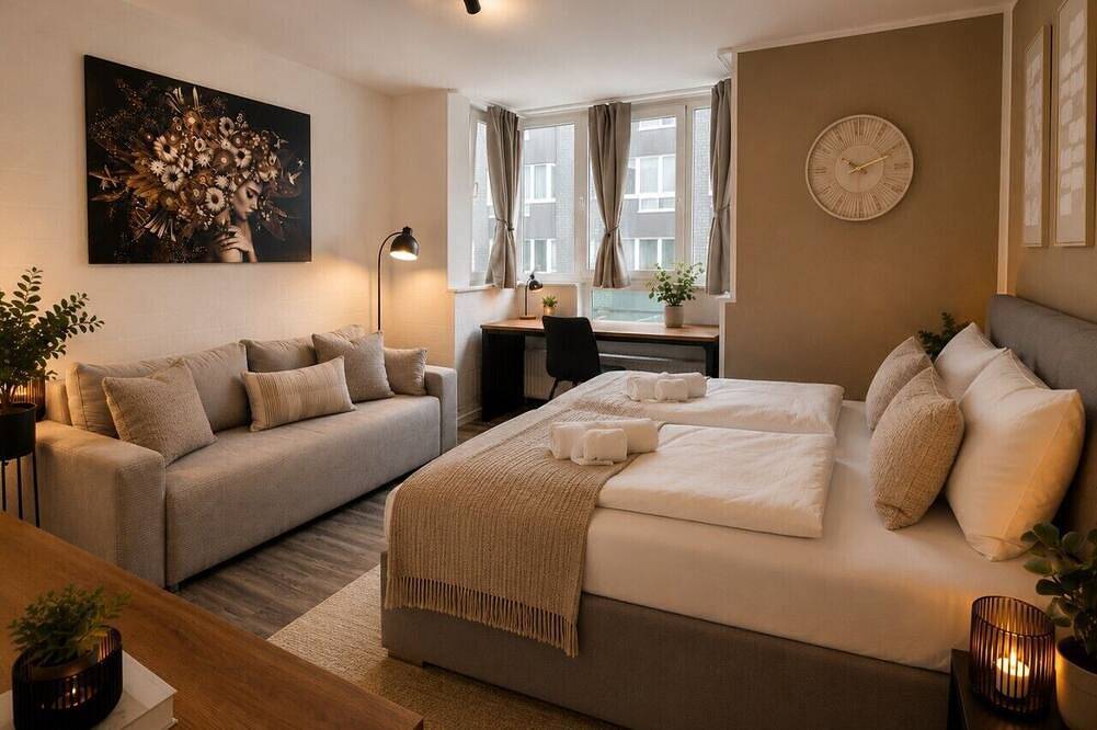 Nuju Rentals| Modernes Studio|Parkplatz | Citynah in Bielefeld, Nordrhein-Westfalen