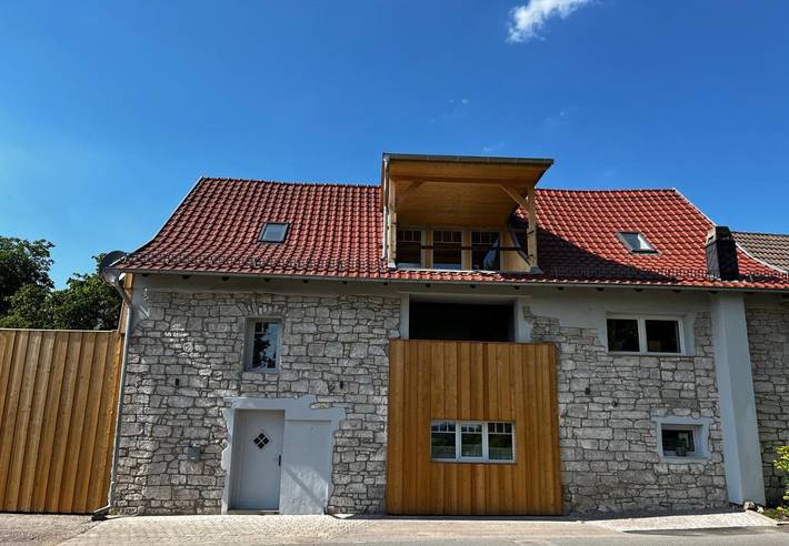 Ferienwohnung für 4 Personen, mit Balkon und Terrasse sowie Ausblick in Bad Frankenhausen