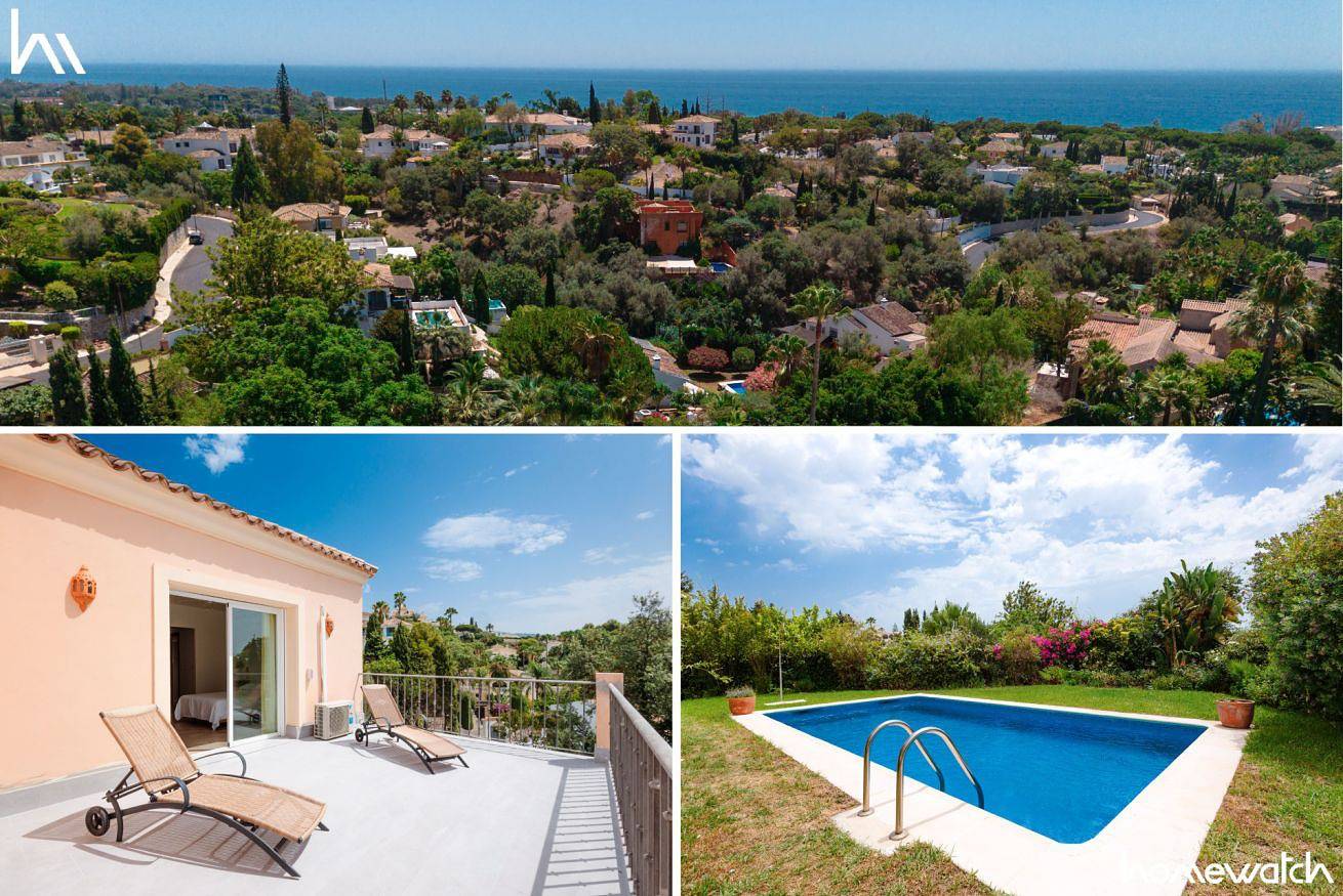 Entire apartment, Incredible 5 bedroom villa with private pool and sea views, in El Rosario in Las Chapas, Marbella