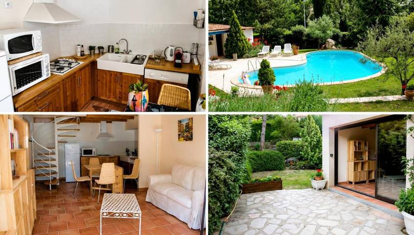 Appartement de vacances pour 2 personnes, avec Terrasse ainsi que Piscine et Vue