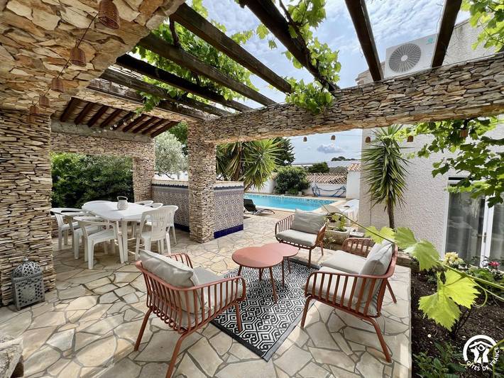 Gîte pour 6 personnes, avec Terrasse ainsi que Jardin et Piscine