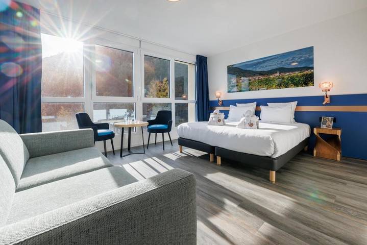 Hôtel pour 2 personnes, avec piscine et vue ainsi que jardin et sauna, animaux acceptés à Husseren-les-Châteaux - 3