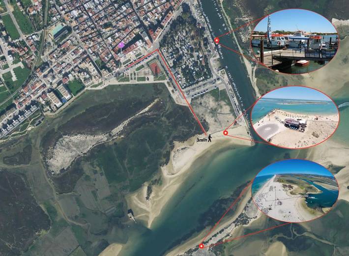 Apartamento de férias para 6 pessoas, com jardim e vista em Fuseta