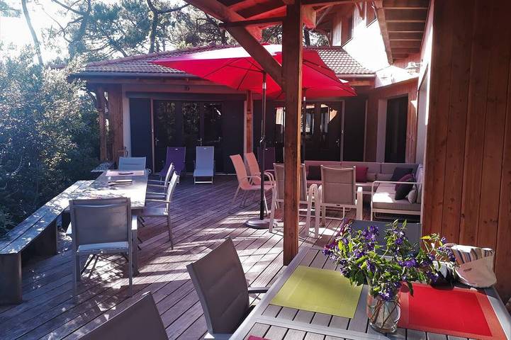 Villa pour 12 personnes, avec jardin ainsi que balcon et jacuzzi dans Le Moulleau