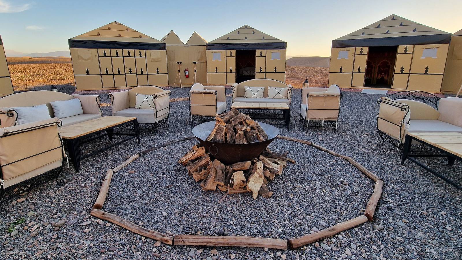 Caidal tent at Nkhila Lodge, Agafay Desert Camp in Province Al Haouz