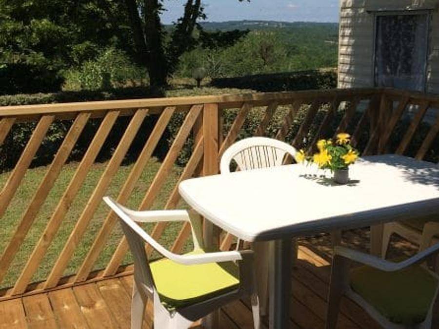 Camping Le Daguet - Mobilheim 4 personen - Loggia in Saint-Laurent-la-Vallée, Périgord Noir
