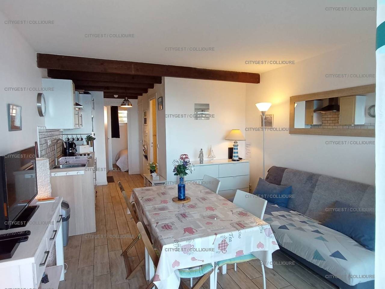 Ganze Wohnung, Renovierte F2-Wohnung, Meerblick, 50m vom Strand, Port-Vendres in La Côte Vermeille, Port-Vendres