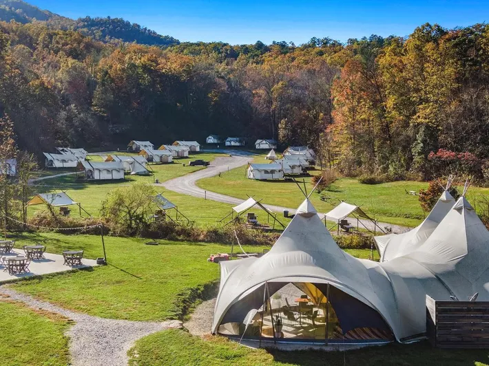 Tent for 3 people, with garden, with pets - 1