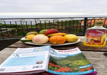 Gîte pour 4 personnes, avec vue ainsi que jardin et piscine, animaux acceptés dans Estreito da Calheta