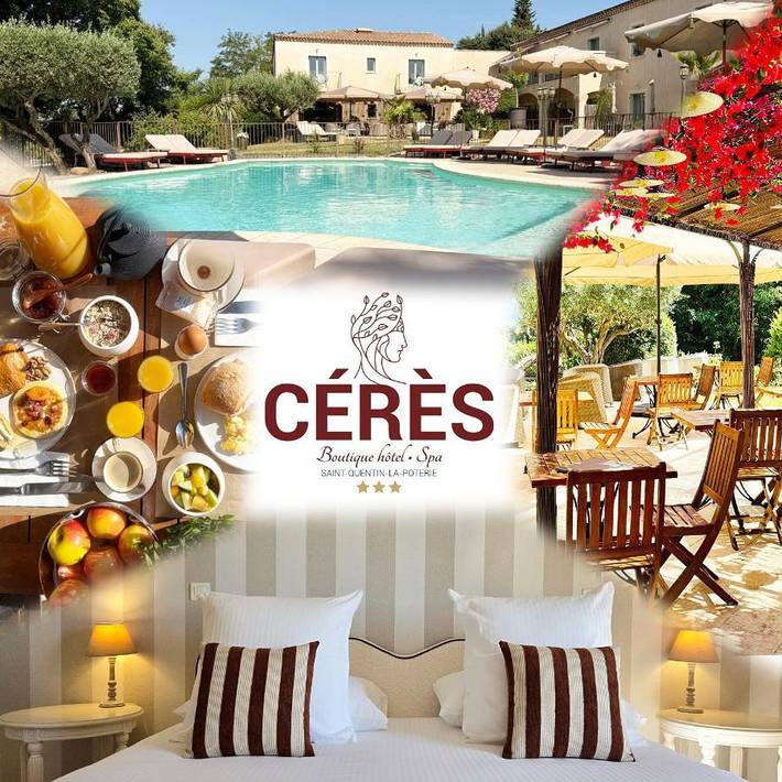 Hôtel pour 2 personnes, avec jacuzzi ainsi que piscine et jardin