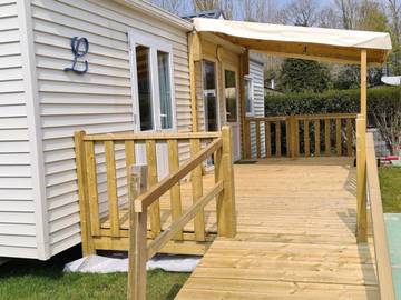 Camping pour 3 personnes, avec terrasse et piscine, animaux acceptés en Seine-Maritime