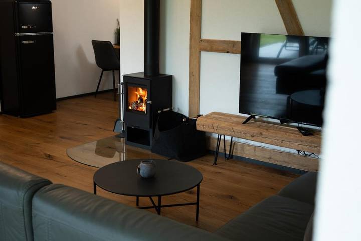 Ferienwohnung für 4 Personen, mit Terrasse und Garten sowie Sauna und Ausblick