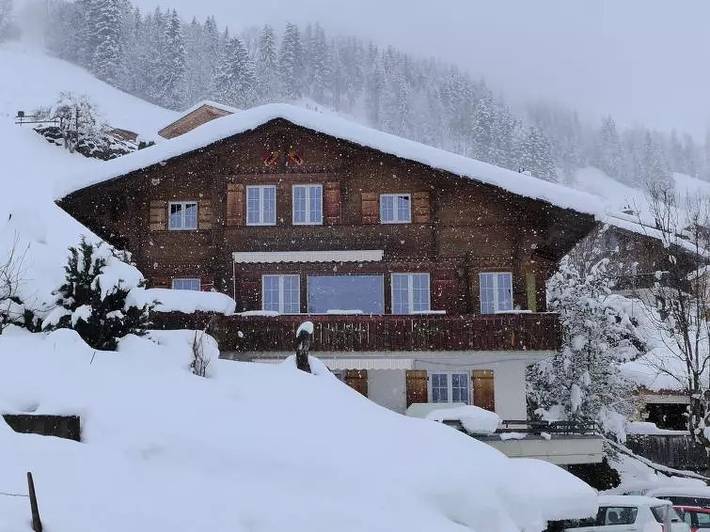 Ferienwohnung für 4 Personen, mit Balkon und Terrasse sowie Garten und Sauna in Lenk