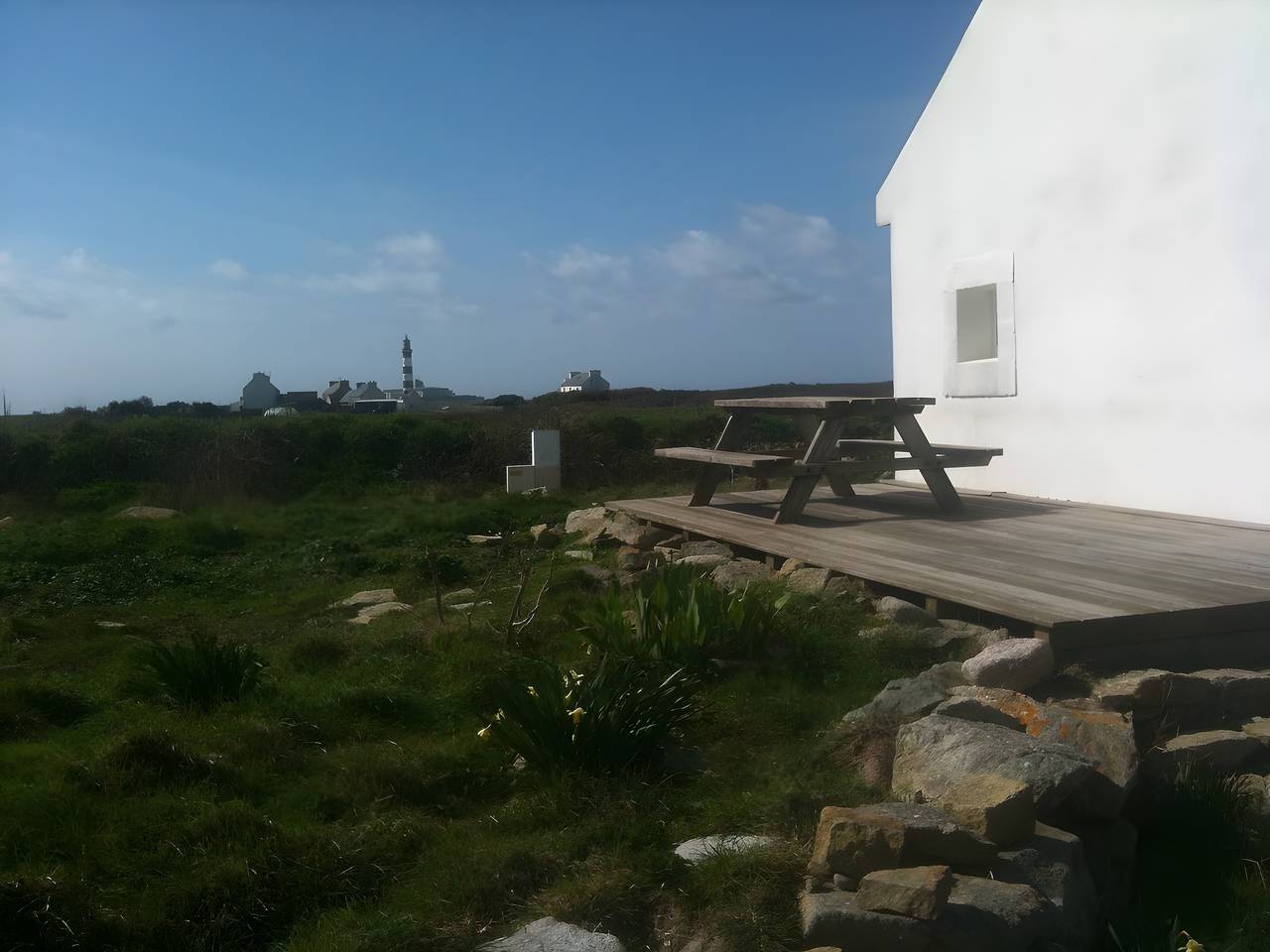 El antiguo goniómetro de la isla in Ouessant, Región de Brest