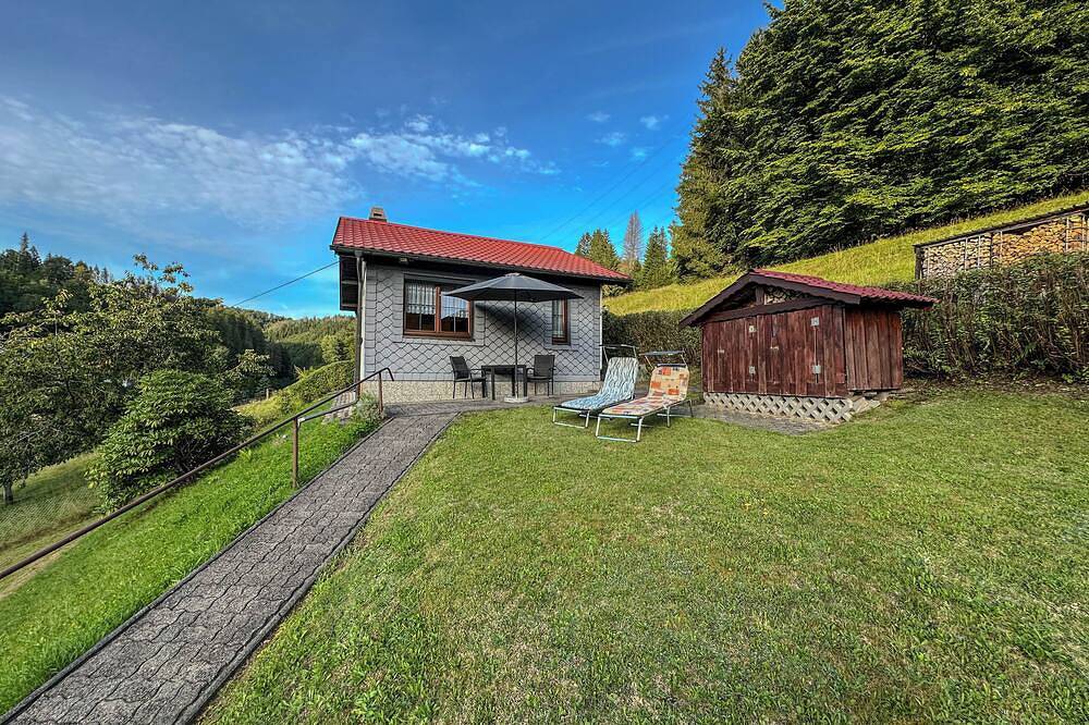 Ferienhaus am Hang im Thüringer Wald in Schleusegrund, Hildburghausen und Umgebung