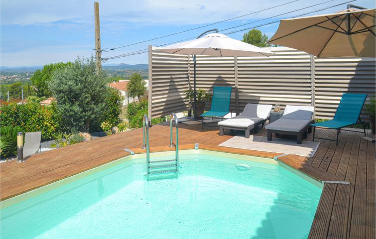Maison de vacances pour 6 personnes, avec piscine ainsi que jardin et terrasse