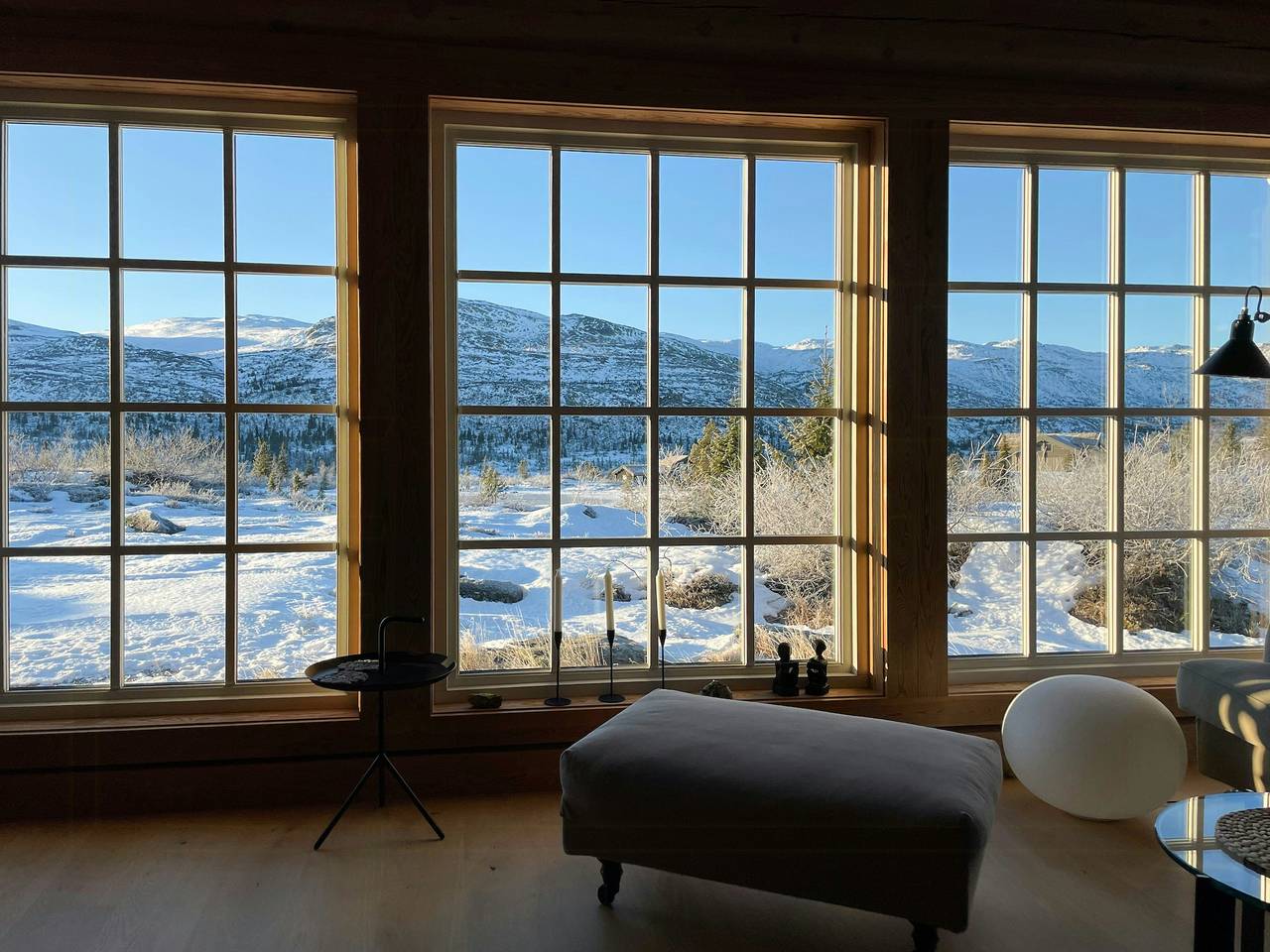 Design-Hütte in Høgevarde mit Panoramablick in Flå