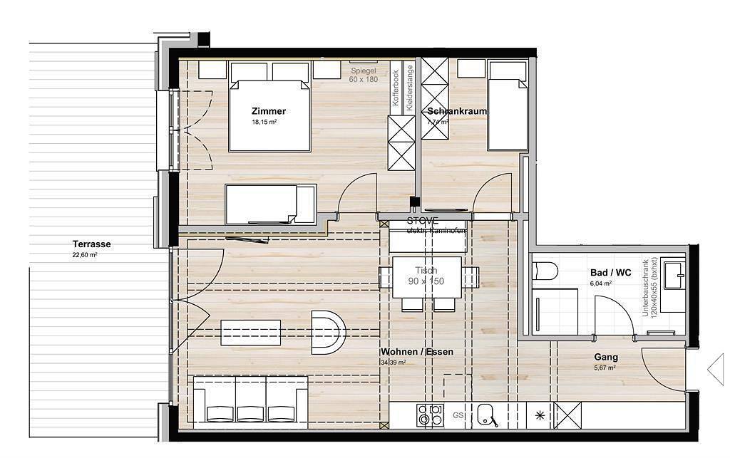 Ganze Ferienwohnung, 2 - 5 Personen Chalet in Warth, Bregenzerwald