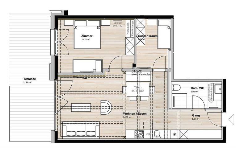 Ganze Ferienwohnung, 2 - 5 Personen Chalet in Bregenzerwald (Vorarlberg), Warth