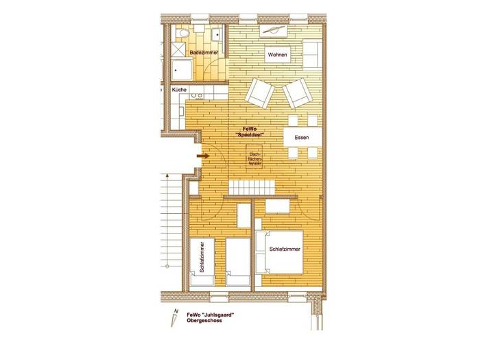 Ferienwohnung für 6 Personen, mit Terrasse und Garten sowie Ausblick in Husby - 3