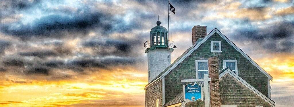 Bleib Harborside, neben Scituate Leuchtturm in Scituate, Massachusetts