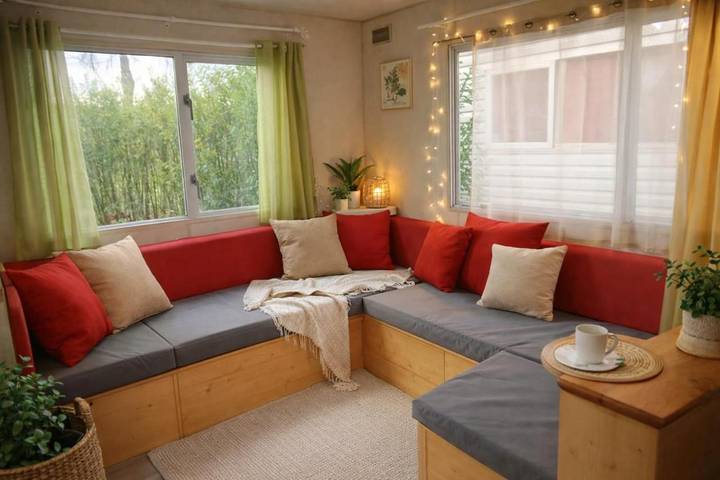 Location de vacances pour 4 personnes, avec vue sur le lac ainsi que piscine et jardin à Villegusien-le-Lac