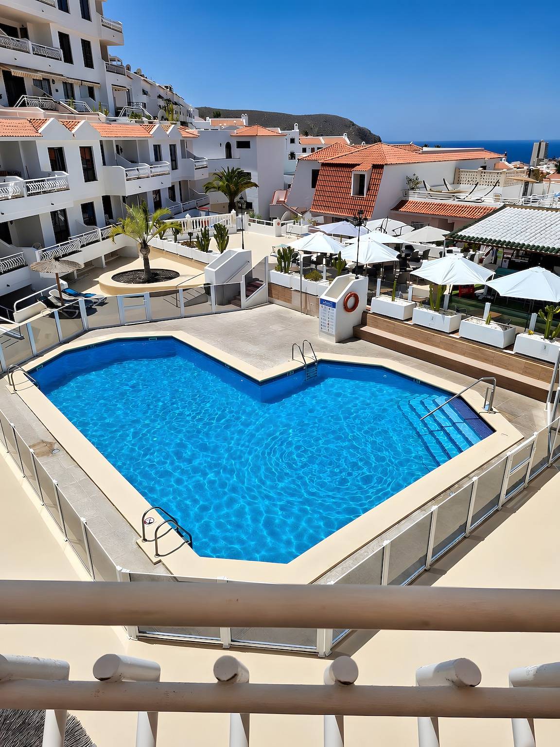 Vacation Home 'Golden Bay Seaview Terrace' with Sea View, Shared Pool and Wi-Fi in Los Cristianos, Arona