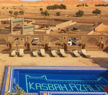 Chambre d’hôte pour 5 personnes, avec piscine et bassin pour enfant ainsi que vue et jardin, animaux acceptés dans Merzouga