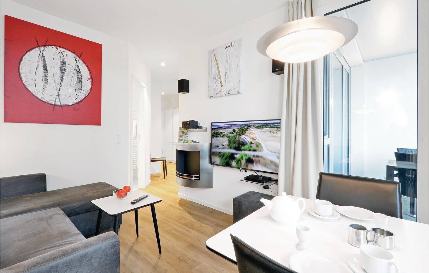 Ganze Ferienwohnung, Apartment mit Meerblick, Parkplatz und Terrasse in Ostseebad Travemünde, Lübecker Bucht